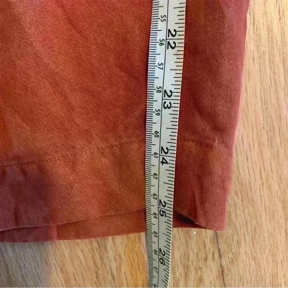 Eileen Fisher Cropped Burnt Orange Earthy Pull On Tie Waist Pants Size Medium - Picture 12 of 12